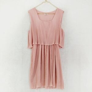 Style & Co Pink Square Neck Sleeveless Pleated Summer Midi Dress P3112